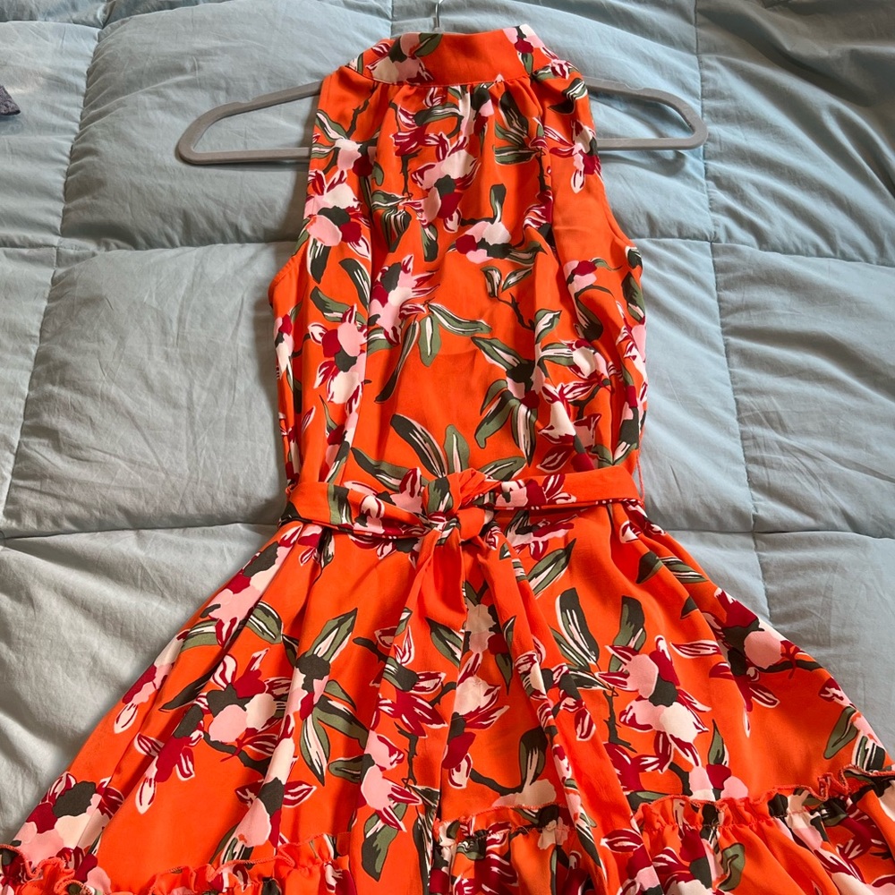 Sam Edelman High Neck A-Line Floral Dress